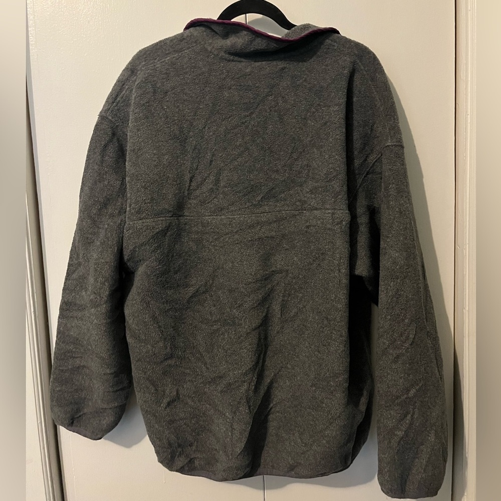 Patagonia Gray Fleece Pullover with Purple Trim - Picture 3 of 6
